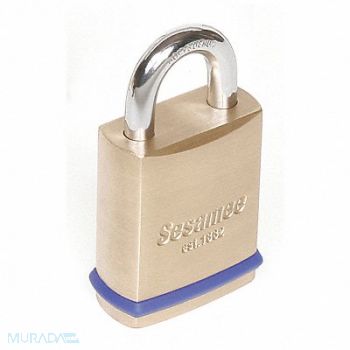 SESAMEE Keyed Padlock 25/32 in Rectangle Gold, 38EX06
