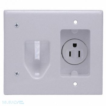 MONOPRICE Wall Plate Recessed Power White, 38F872