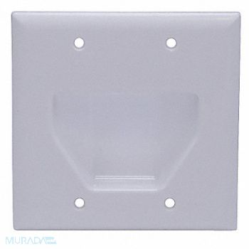 MONOPRICE Wall Plate Cable Recessed 2G Wht, 38F882