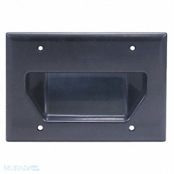 MONOPRICE Wall Plate Cable Recessed 3G Blk, 38F883