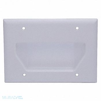 MONOPRICE Wall Plate Cable Recessed 3G Wht, 38F885