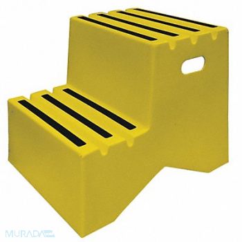 DPI J4024 Step Stand 2 Steps Polyethylene Yellow, 38GU02