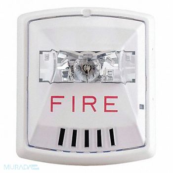 WHEELOCK Horn Strobe 12/24VDC White 5-15/64 in H, 38GV22