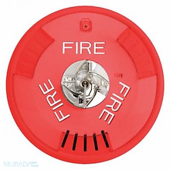 WHEELOCK Horn Strobe 12/24VDC Red 6-11/16 in H, 38GV24