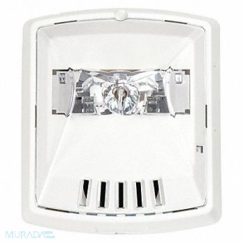 WHEELOCK HornStrobe 12/24VDC WHT/NoLTR 5-15/64inH, 38GV33