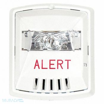 WHEELOCK HornStrobe 12/24VDC WHT 5-15/64inH Alert, 38GV35