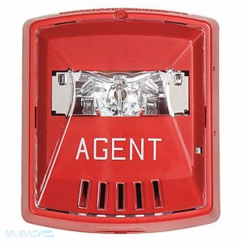 WHEELOCK HornStrobe 12/24VDC Red 5-15/64inH Alert, 38GV36