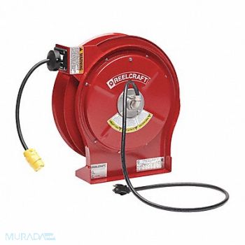 REELCRAFT CORD REEL ONE OUTLET 50FT 12 AWG/3 COND, 38L473