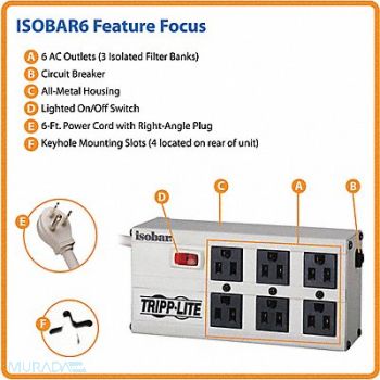 TRIPP LITE Isobar Surge Suppressor, 38M989