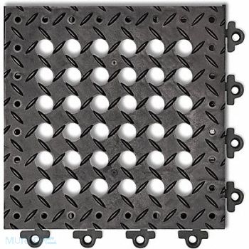 NOTRAX Drainage Mat Black 1 ftx1 ft PK12, 38N612