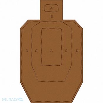 ACTION TARGET USPSA/IPSC Target Cardboard PK25, 38NE88