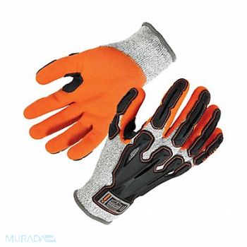 PROFLEX BY ERGODYNE Impact Gloves Level 5 Gray/Orange 2XL PR, 38NF42