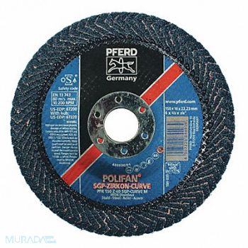 PFERD Fiber Disc 7 in Dia 7/8in Arbor 40 Grit, 38NG74