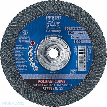 PFERD Fiber Disc 6 in Dia 5/8in Arbor 40 Grit, 38NG75