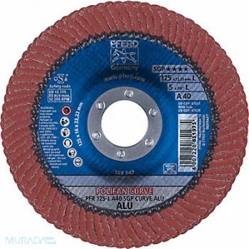 PFERD Fiber Disc 5 in Dia 7/8in Arbor 40 Grit, 38NG78