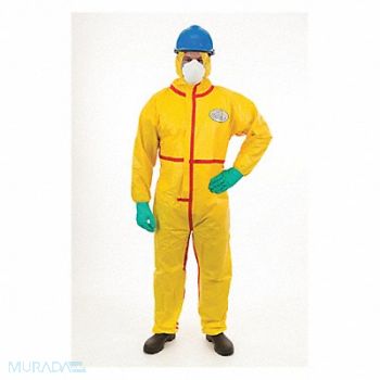 CHEMSPLASH D2188 Hooded Coverall Open Yellow 4XL PK6, 3HKN3