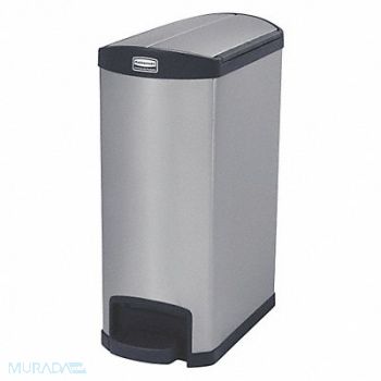 RUBBERMAID COMMERCIAL PRODUCTS Trash Can Rectangular 13 gal Silver, 38UJ42
