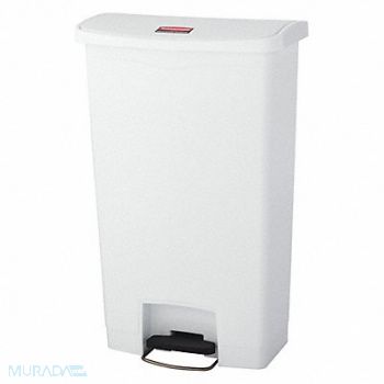 RUBBERMAID COMMERCIAL PRODUCTS Trash Can Rectangular 18 gal White, 38UJ53