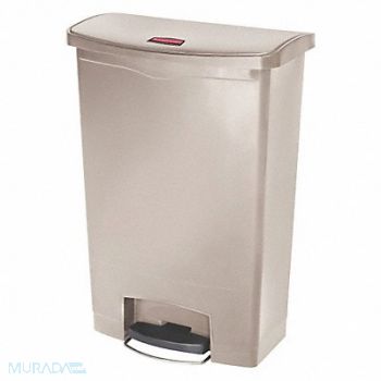 RUBBERMAID COMMERCIAL PRODUCTS J2230 Trash Can Rectangular 24 gal Beige, 38UJ58