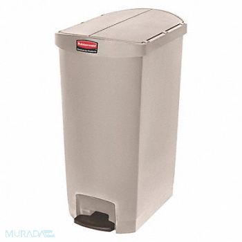 RUBBERMAID COMMERCIAL PRODUCTS Trash Can Rectangular 18 gal Beige, 38UJ59