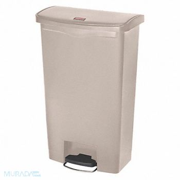 RUBBERMAID COMMERCIAL PRODUCTS Trash Can Rectangular 18 gal Beige, 38UJ60