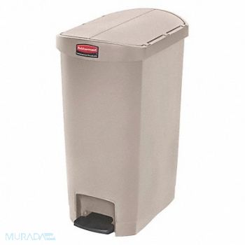 RUBBERMAID COMMERCIAL PRODUCTS Trash Can Rectangular 13 gal Beige, 38UJ61