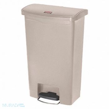 RUBBERMAID COMMERCIAL PRODUCTS Trash Can Rectangular 13 gal Beige, 38UJ62
