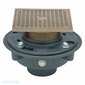 ZURN Floor Drain Floor 6-1/4in.L x 6-1/4in.H, 38UK42