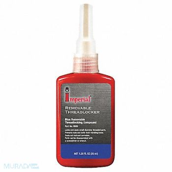 IMPERIAL SUPPLIES Threadlocker 35mL Blue Med Strength PK4, 40JM29