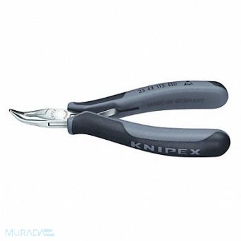 KNIPEX Bent Round Nose Plier 4-1/2 L Smooth, 38UT14