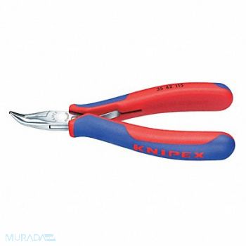 KNIPEX Bent Round Nose Plier 4-1/2 L Smooth, 38UT15