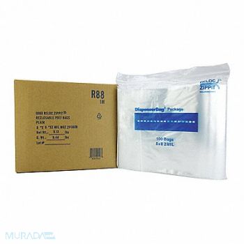 RELOC ZIPPIT Reclosable Poly Bag Zip Seal PK1000, 38UV30
