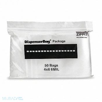RELOC ZIPPIT Reclosable Poly Bag Zip Seal PK1000, 38UV47