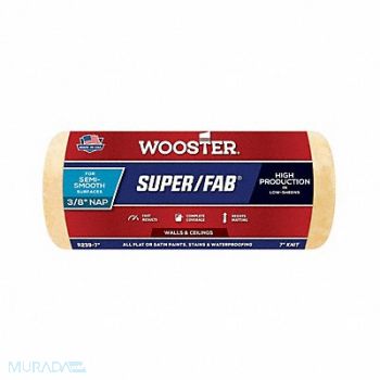 WOOSTER Paint Roller Cover 7 L 3/8 Nap Knit, 38UY10