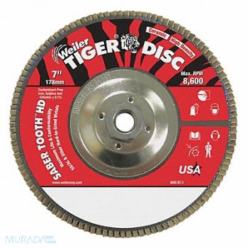 WEILER J1574 Flap Disc Ceramic Alumina 8600rpm 40Grit, 38UZ51