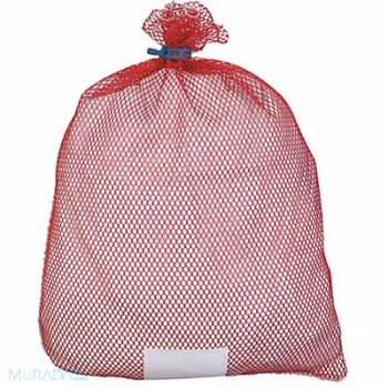 GRAINGER APPROVED Mesh Laundry Bag Red Rubber Closure PK12, 38VA13