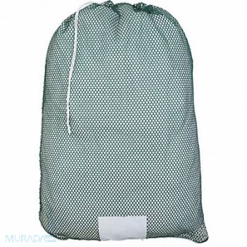 GRAINGER APPROVED Mesh Laundry Bag Green Drawcord PK12, 38VA16