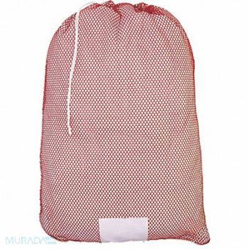 GRAINGER APPROVED Mesh Laundry Bag Red Drawcord PK12, 38VA18