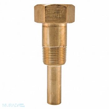WINTERS Industrial Thermowell 3.5in. Stem Brass, 38VL16