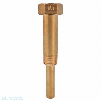 WINTERS Industrial Thermowell 6in. Stem Brass, 38VL17