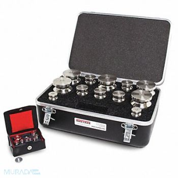 RICE LAKE WEIGHING SYSTEMS Weight Kit Cylndr 2000g to 1mg SS ClassF, 38VT87