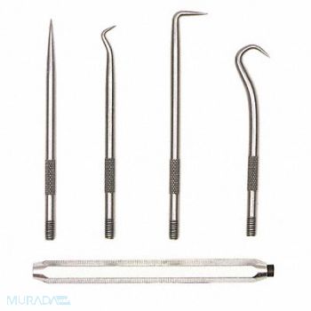 ULLMAN Pick And Hook Set Steel 5-9/16in.L 4 pcs, 38VY55