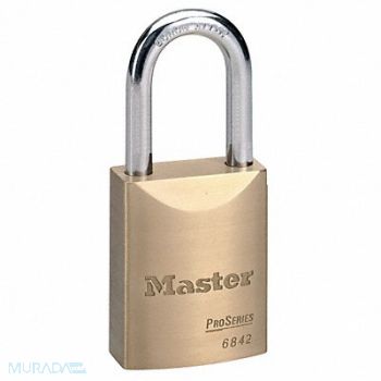 MASTER LOCK Keyed Padlock 25/32 in Rectangle Gold, 38W773