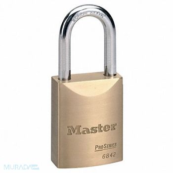 MASTER LOCK Keyed Padlock 25/32 in Rectangle Gold, 38W775