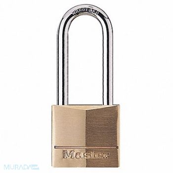 MASTER LOCK Keyed Padlock 13/16 in Rectangle Gold, 38W797