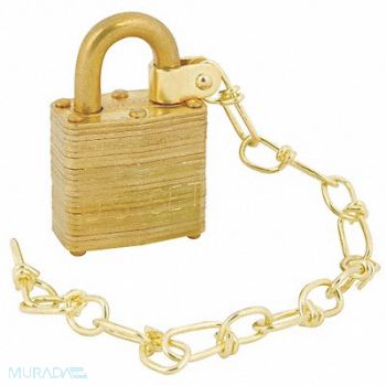 MASTER LOCK Keyed Padlock 5/8 in Rectangle Gold PK5, 38W804