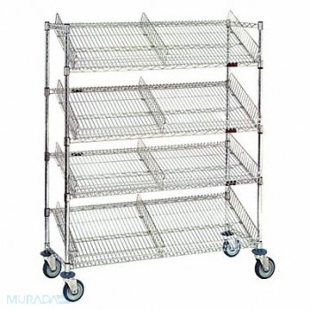 GRAINGER APPROVED Suture Cart 36x69 Chrome 5 Shelves, 38X044