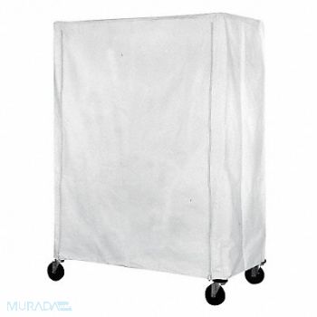EAGLE GROUP Cart Cover 72x24x54 White Nylon Zipper, 38X132