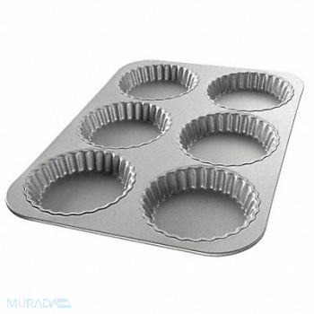 CHICAGO METALLIC Fluted Tart Pan 15-3/4 x 11-1/8 In Steel, 38X945