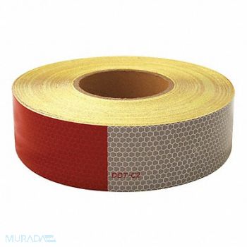 IMPERIAL SUPPLIES Reflective Tape Roll 2 in W Red/Silver, 38XF47